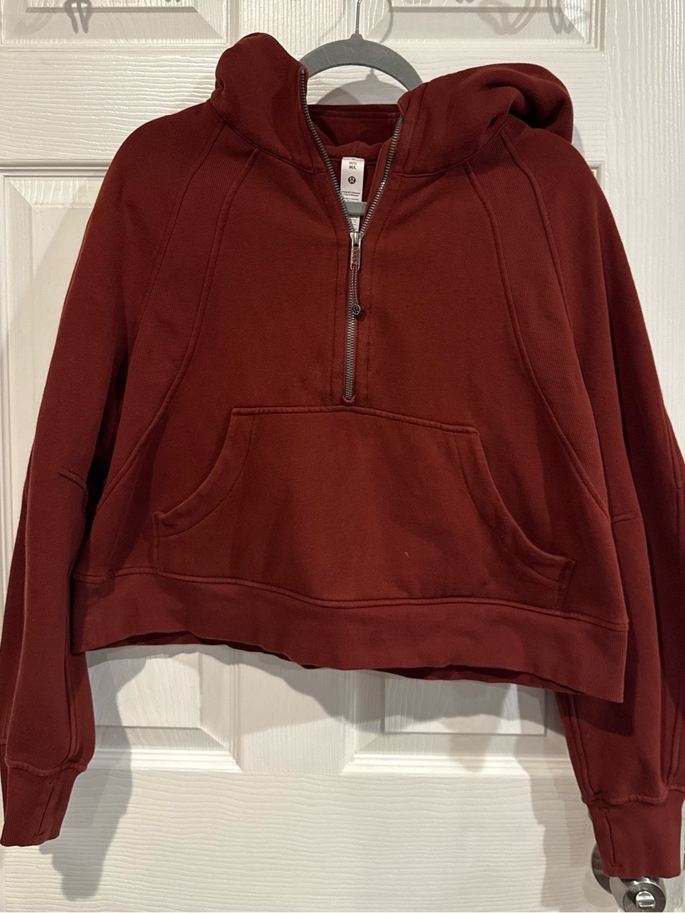 lululemon athletica Cropped Half-Zip Hoodie - Dark Red
